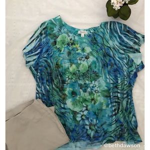 🆕Dress Barn Floral Embellished Top Size 3X